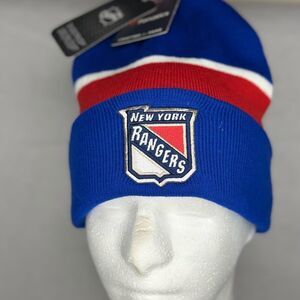 Rangers New York Adidas Blue and Red Beanie Hat